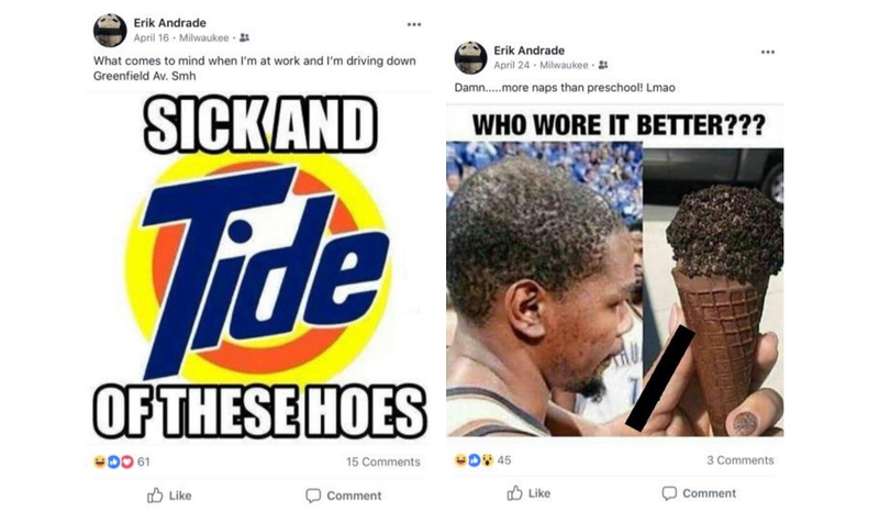 Illustration for article titled Lawsuit: Milwaukee Officer At Sterling Brown Arrest Joked About It On Facebook, Hoped To Do The Same To J.R. Smith